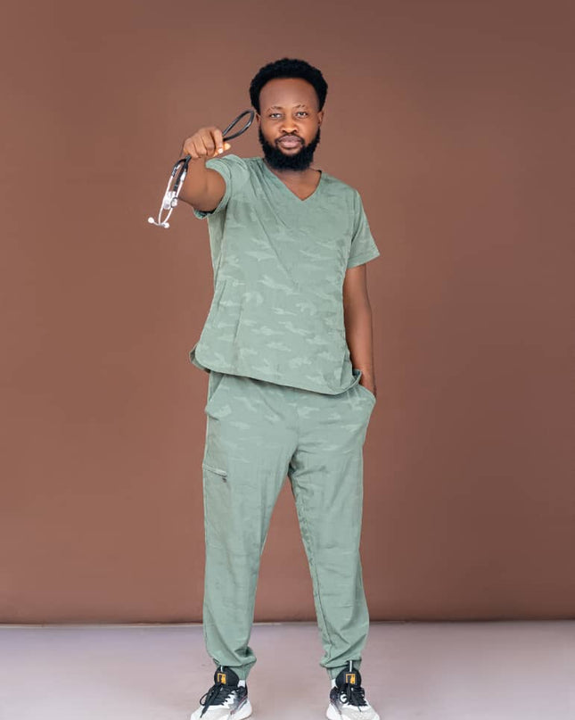 Men V-Neck Camo scrubs set