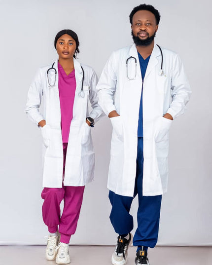 Women's men long-sleeve white Lab coats