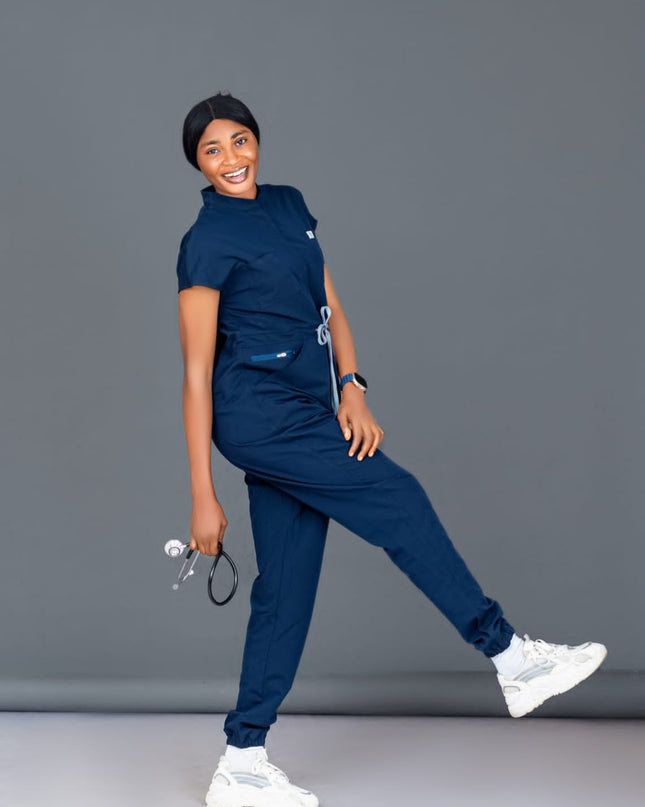 Women's jumpsuit Scrub navy blue 6 pockets