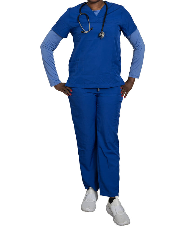 Women Rora- neck scrubs sets 8 pockets