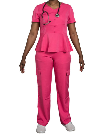 Yale women flare scrub sets 4 Pockets