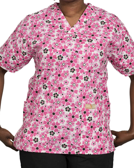 Women Printed scrub top half sleeve