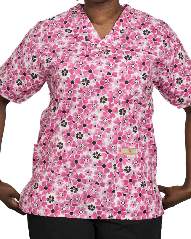 Women Printed scrub top half sleeve