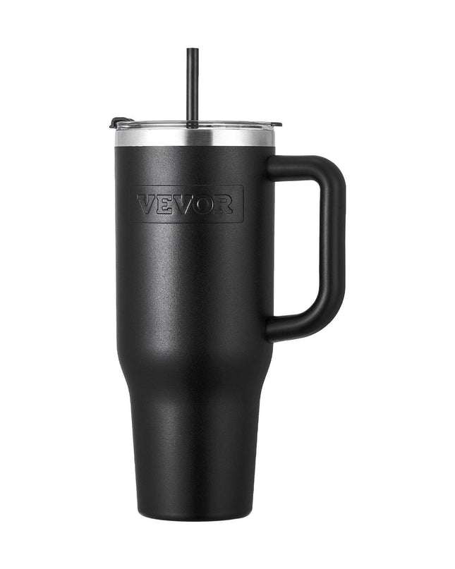 40 oz tumbler Insulated rambler Stainless Steel Coffee Cup Handheld Black
