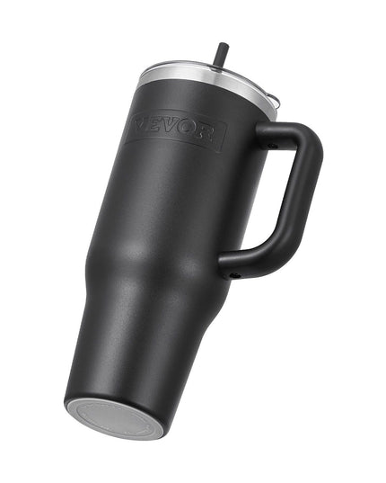 40 oz tumbler Insulated rambler Stainless Steel Coffee Cup Handheld Black
