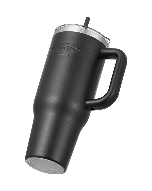 40 oz tumbler Insulated rambler Stainless Steel Coffee Cup Handheld Black
