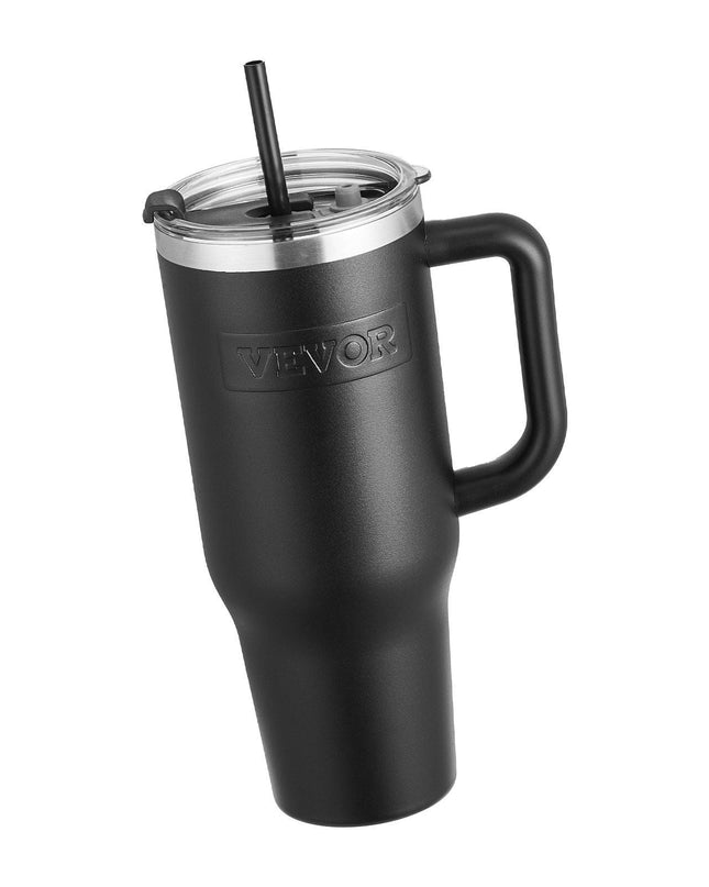 40 oz tumbler Insulated rambler Stainless Steel Coffee Cup Handheld Black