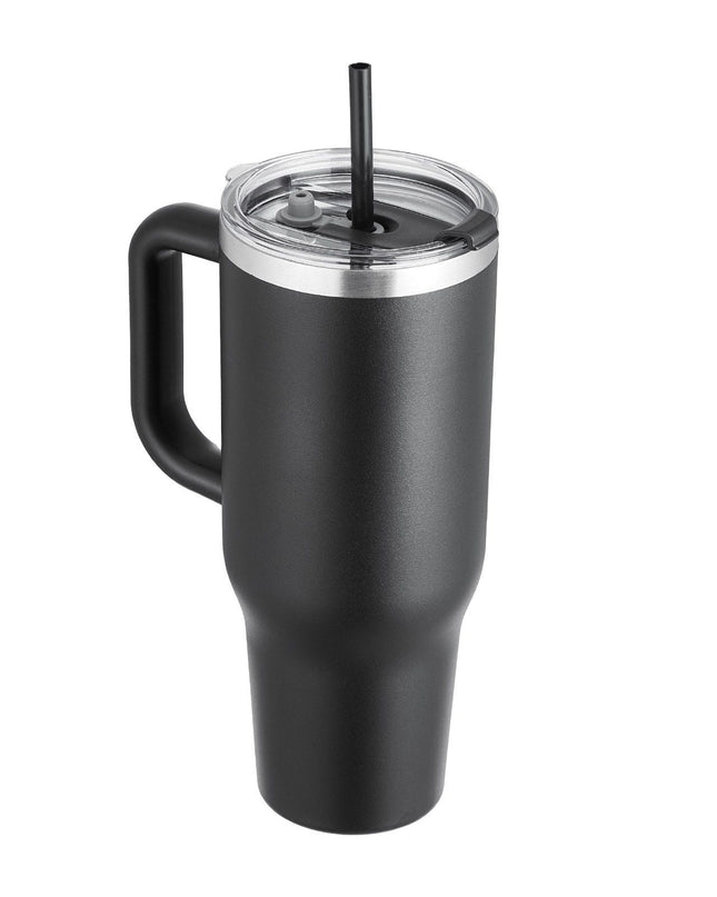 40 oz tumbler Insulated rambler Stainless Steel Coffee Cup Handheld Black